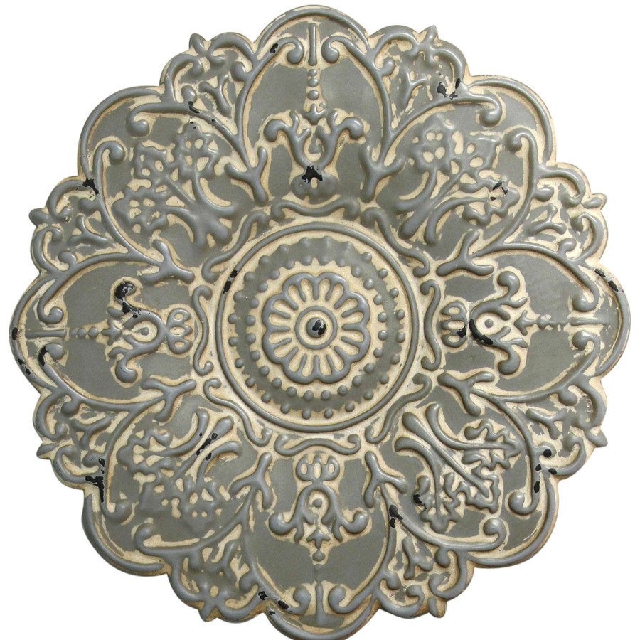 Wall Art * | Best Price 13In. Embossed Metal Medallion Wall Decor