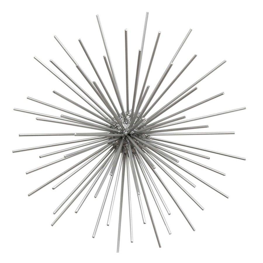 Wall Art * | Popular 3-Piece Silver Urchin Wall Decor