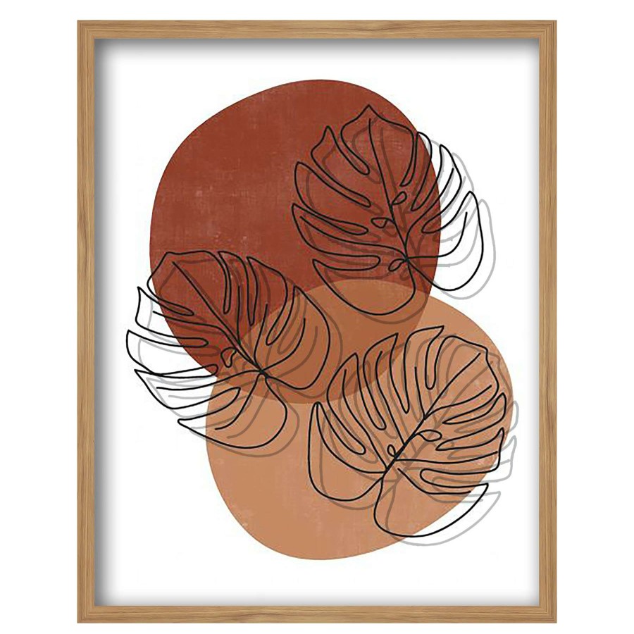 Wall Art * | Classical Tracey Boyd Glass Framed Abstract Leaves Print Wall Art, 17 21