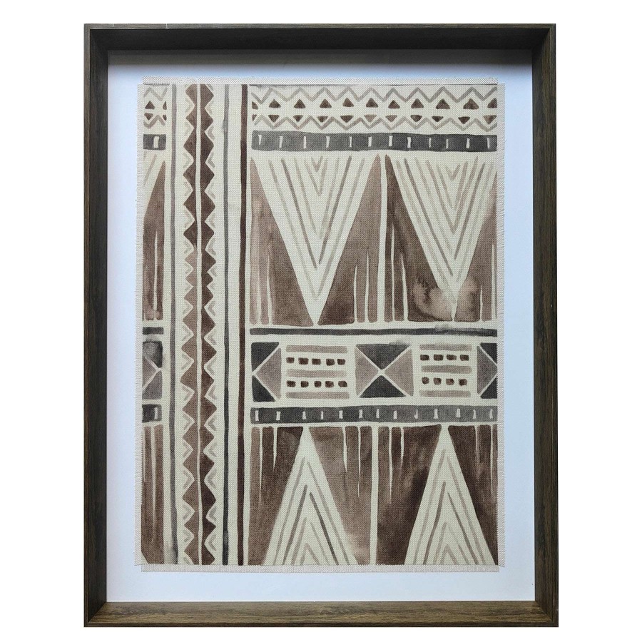 Wall Art * | Closeout Sale Glass Framed Tribal Print Wall Art, 23 29