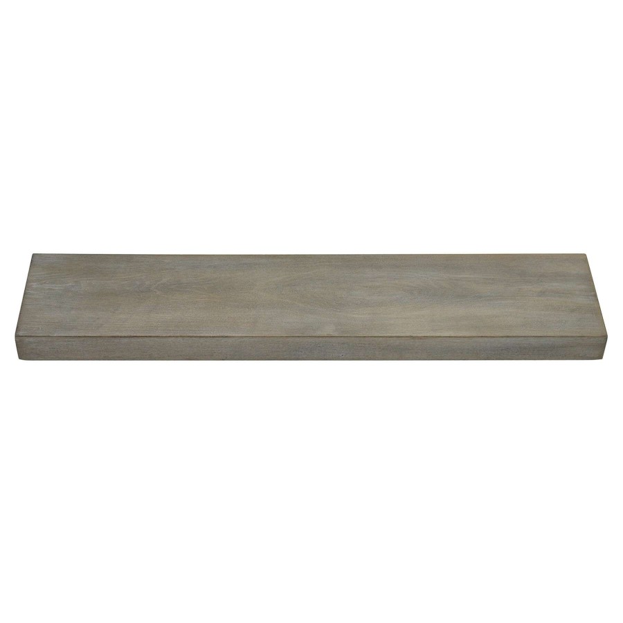 Wall Accents * | Cut Price 36In. Light Grey Wood Float Ledge