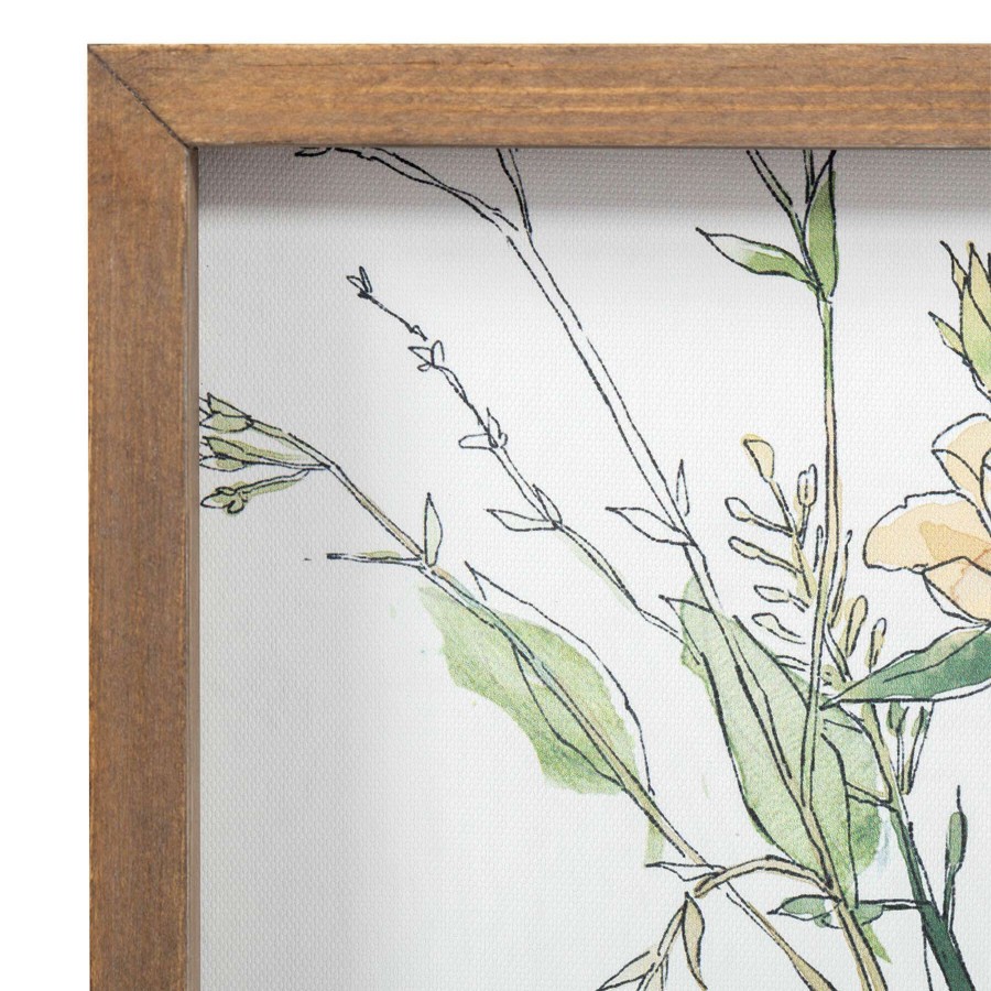 Wall Art * | Quick Delivery Flowers In Vase Framed Canvas Wall Art, 16 20