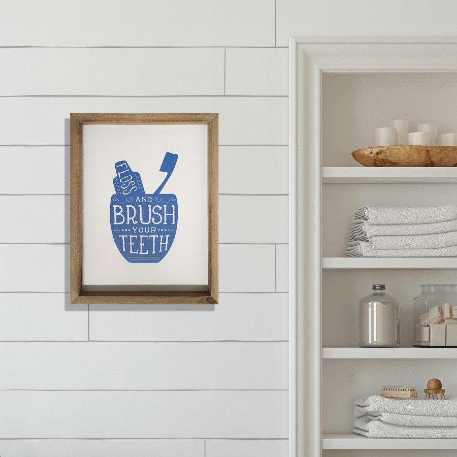 Wall Art * | Quick Delivery 11X14 Brush Your Teeth Framed Wall Art