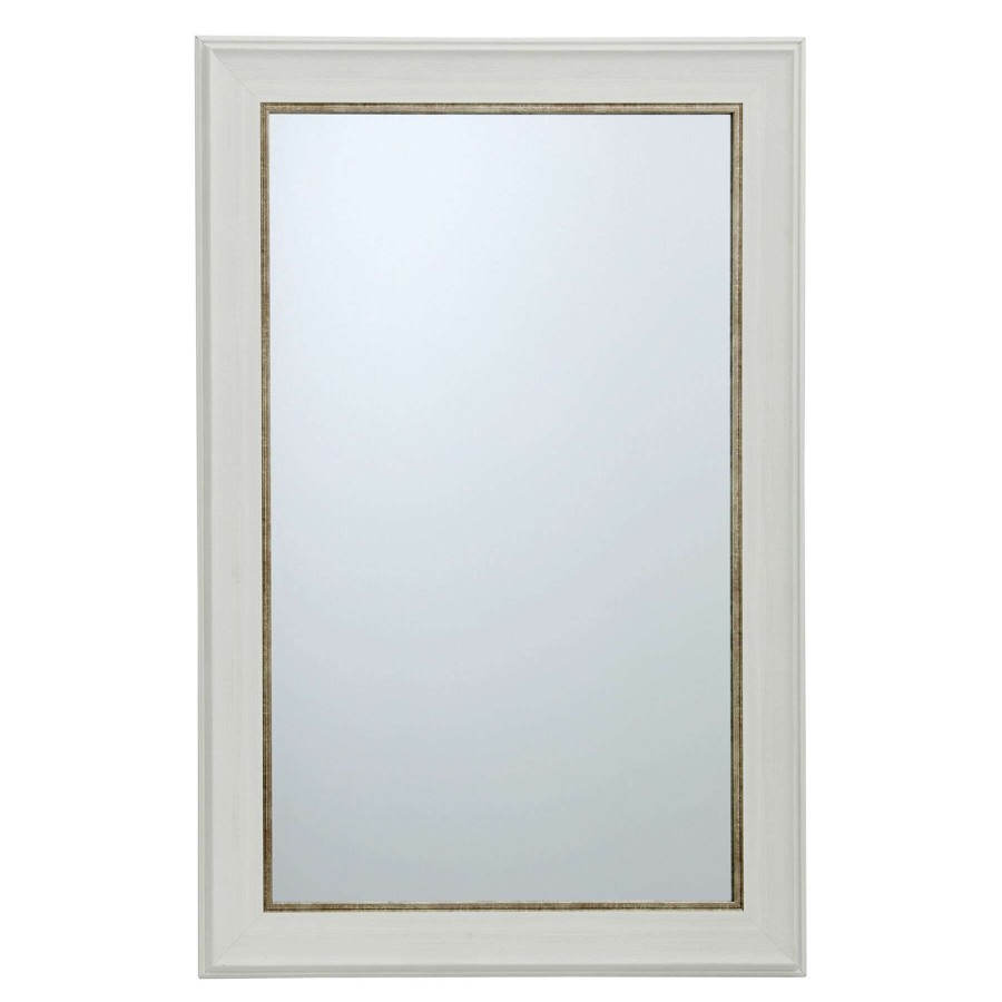 Mirrors * | Tendy Style 24X36 White With Gold Framed Mirror