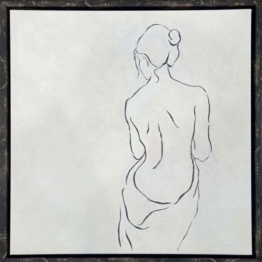 Wall Art * | Original 16X16 Alabaster Bather 2 Framed Canvas Art