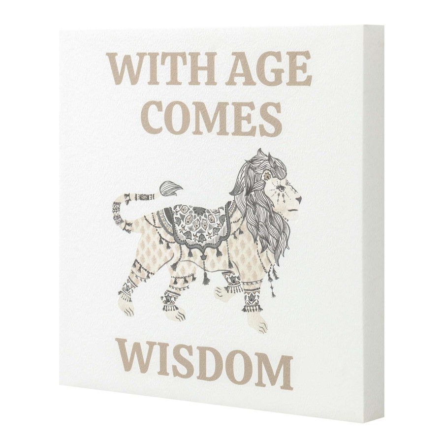 Wall Art * | Clearance Sale With Age Comes Wisdom Canvas Wall Sign, 4 14