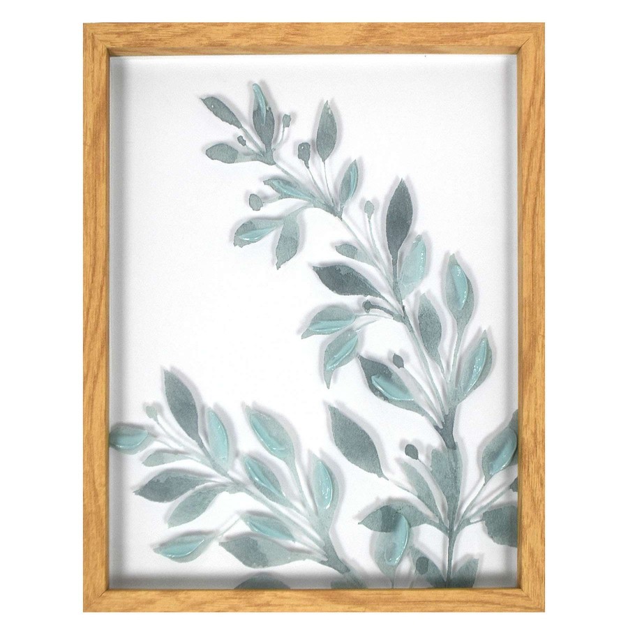 Wall Art * | Cheap Honeybloom Glass Framed Botanical Leaves Wall Decor, 11 14