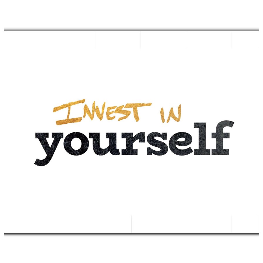 Wall Art * | Cut Price 14X11 Invest In Yourself Foiled Canvas Art