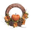 Wall Art * | Popular 11X18In Orange Pumpkin Wreath