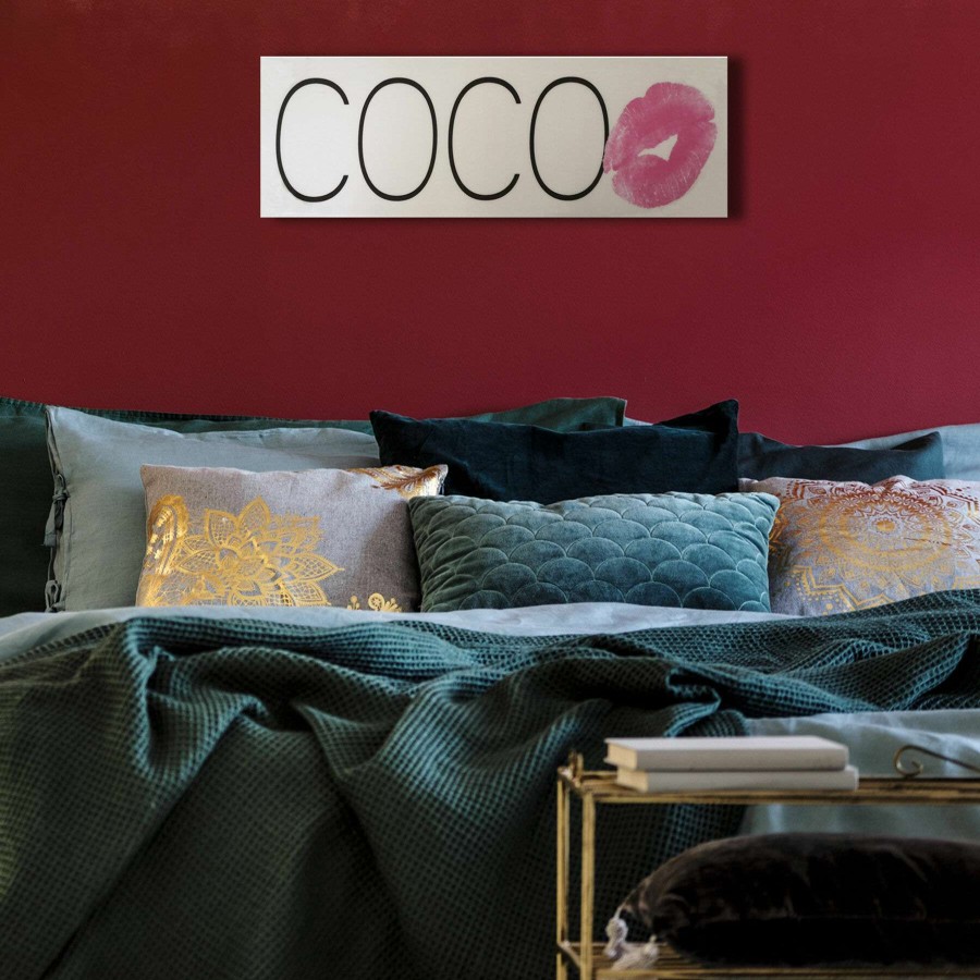 Wall Art * | Tendy Style 20X8 Coco Kisses Glitter And Glass Coat Canvas Art