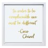 Wall Art * | Quick Delivery 13X13 Different Chanel Typography Under Glass Art