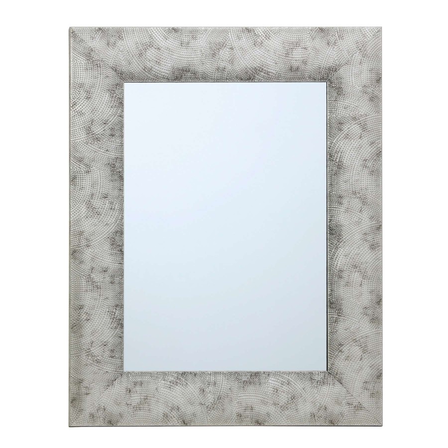 Mirrors * | Tendy Style 22X28 Silver Raised Dots Mirror