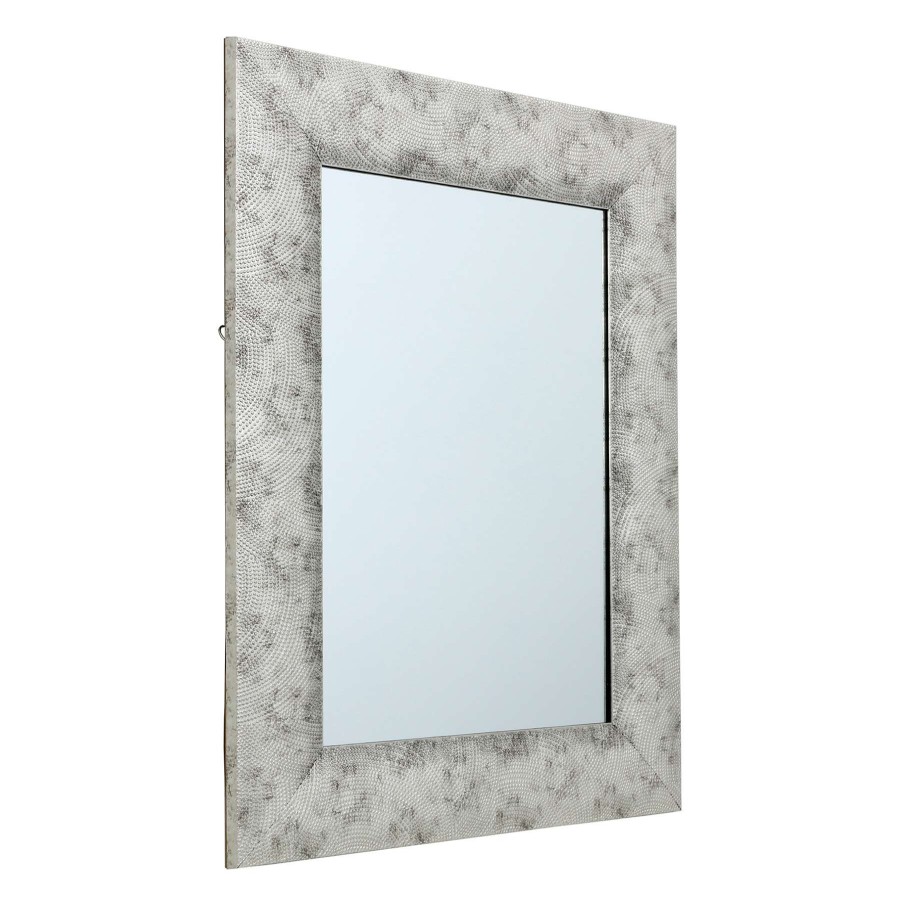 Mirrors * | Tendy Style 22X28 Silver Raised Dots Mirror