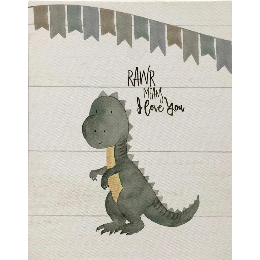 Wall Art * | Online Store Rawr Means I Love You Canvas Wall Art, 11 14