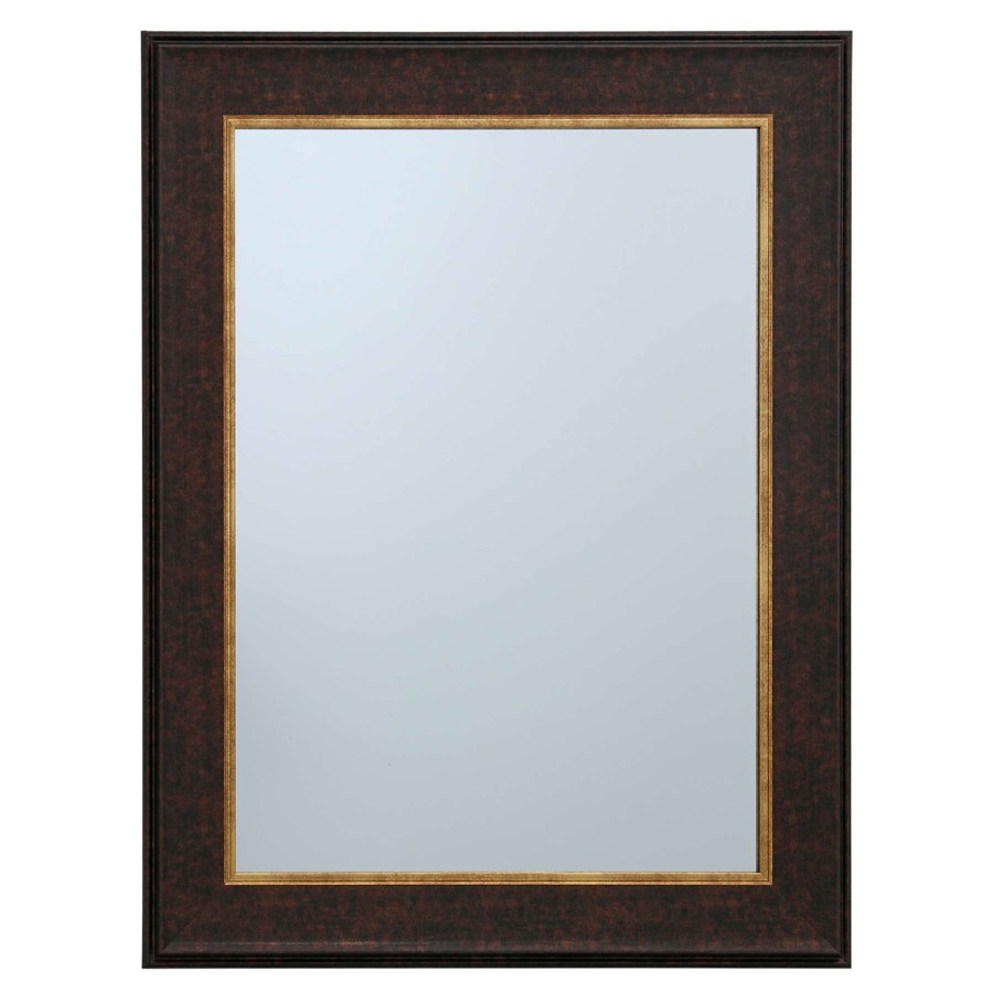 Mirrors * | Top Sellers 22X28 Brown With Gold Framed Mirror