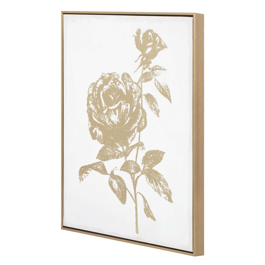 Wall Art * | Classical Grace Mitchell Framed Gold Foiled Flower Canvas, 16 20