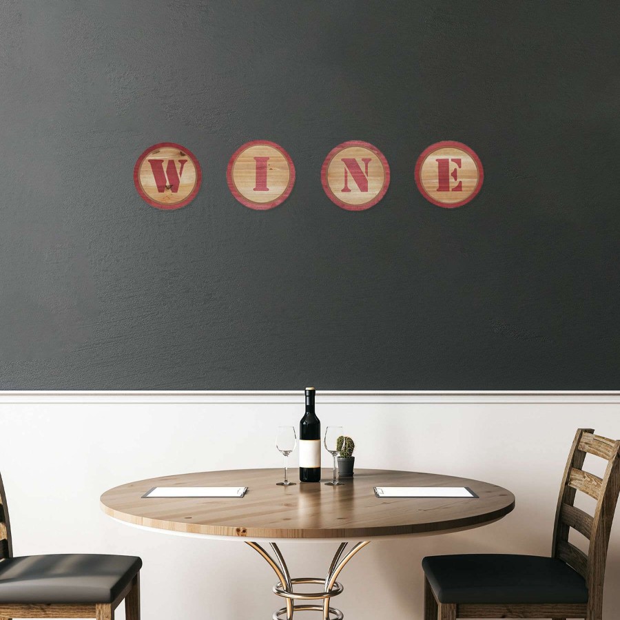 Wall Art * | Popular 8X8 4-Piece Wine Wall Decor