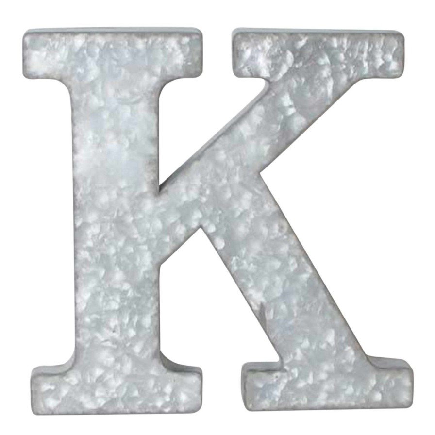 Wall Art * | Original 12In. Galvanized Metal Monogram K