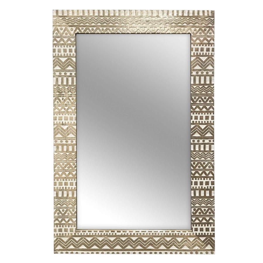 Mirrors * | New Threads Tracey Boyd Engraved Wood Framed Wall Mirror, 24 36