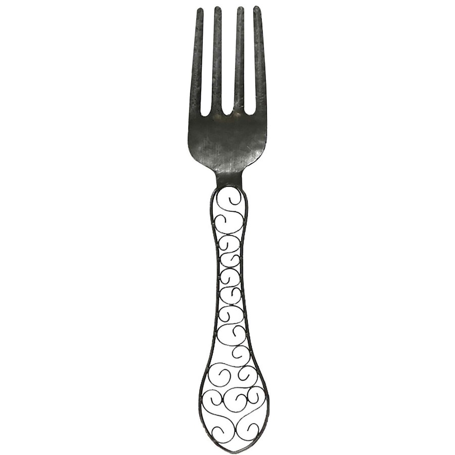 Wall Art * | Online Store 8X31 Metal Fork Wall Decor