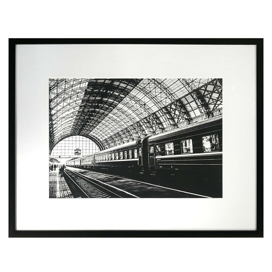 Wall Art * | Excellent Glass Framed Train At Station Wall Art, 29 23