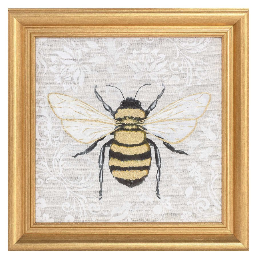 Wall Art * | Popular Gold Bumble Bee Textured Canvas Wall Art, 14