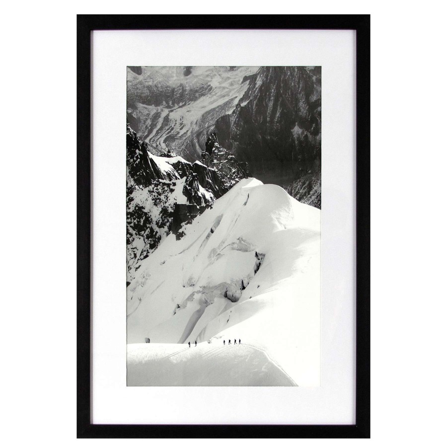 Wall Art * | Classical Glass Framed Black & White Mountain Climb Print Wall Art, 16 22