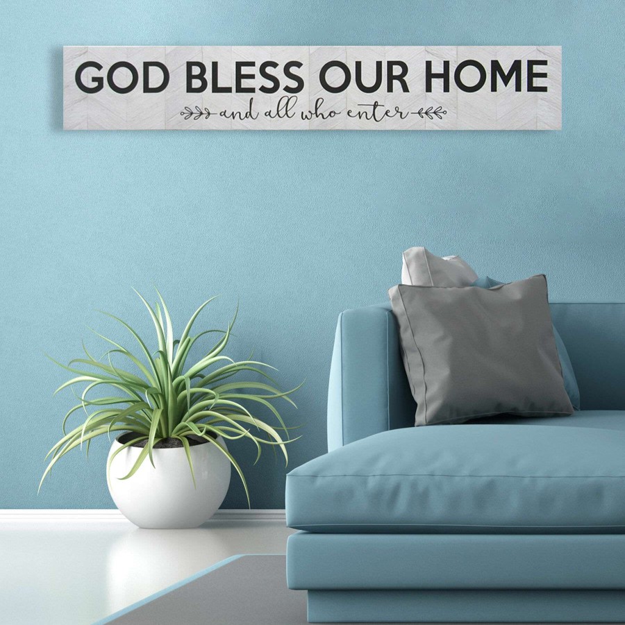 Wall Art * | Exclusive Design God Bless Our Home Canvas Wall Art, 36 6