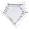 Mirrors * | Cheap Silver Metal Diamond-Shaped Wall Mirror, 24 22