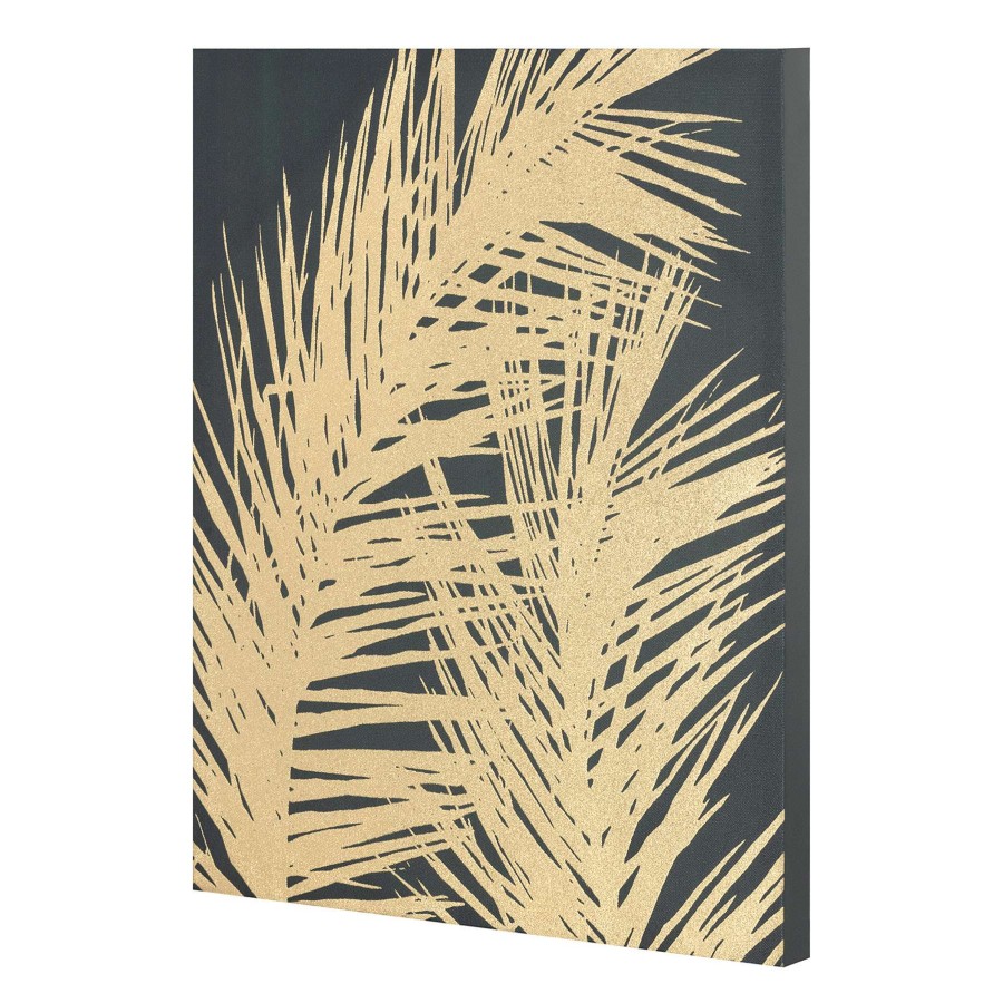 Wall Art * | Discount Sale Gold Leaf Canvas Wall Art, 16 20