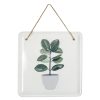 Wall Art * | Excellent 8X8 White Plant Metal Hanging Wall Art