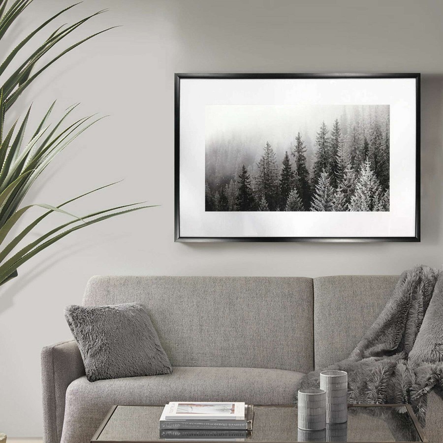 Wall Art * | Cut Price Glass Framed Black 7 White Woodland Wall Art, 25 37