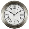 Frames & Clocks * | New Threads 30X30 Antique Silver Grapevine Wall Clock