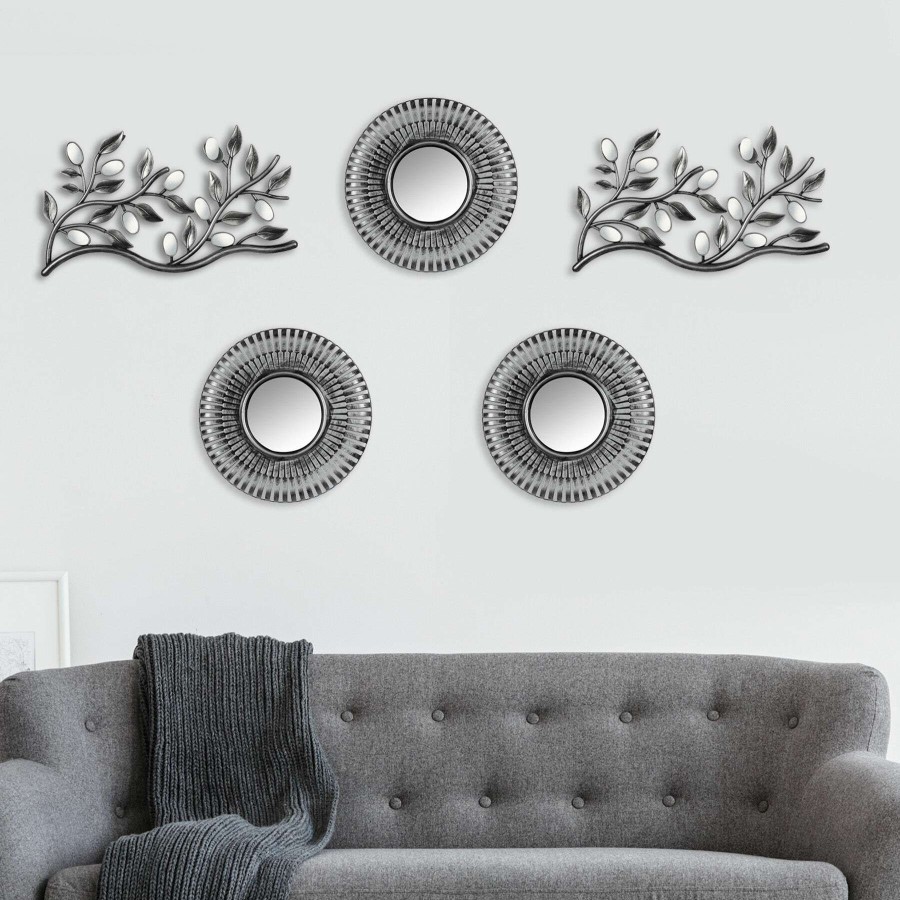 Mirrors * | Original 5-Piece Metallic Round Mirror Set