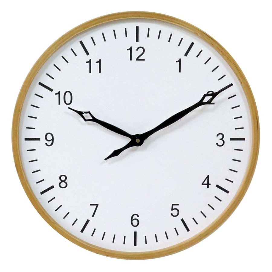 Frames & Clocks * | Cut Price Wood & Metal Round Wall Clock, 16