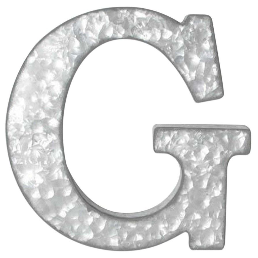 Wall Art * | Discount Sale 12In. Galvanized Metal Monogram G