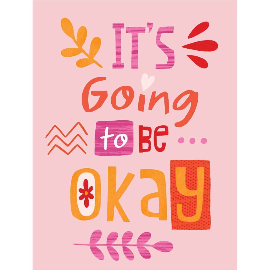 Wall Art * | Closeout Sale It'S Going To Be Okay Pink Floral Canvas Wall Art, 12 16