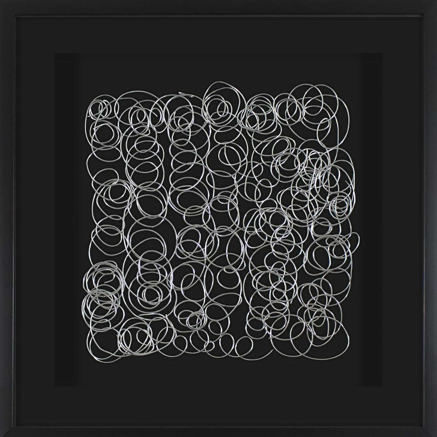 Wall Art * | Tendy Style 24X24 Abstract Metal Art Framed Matted Under Glass