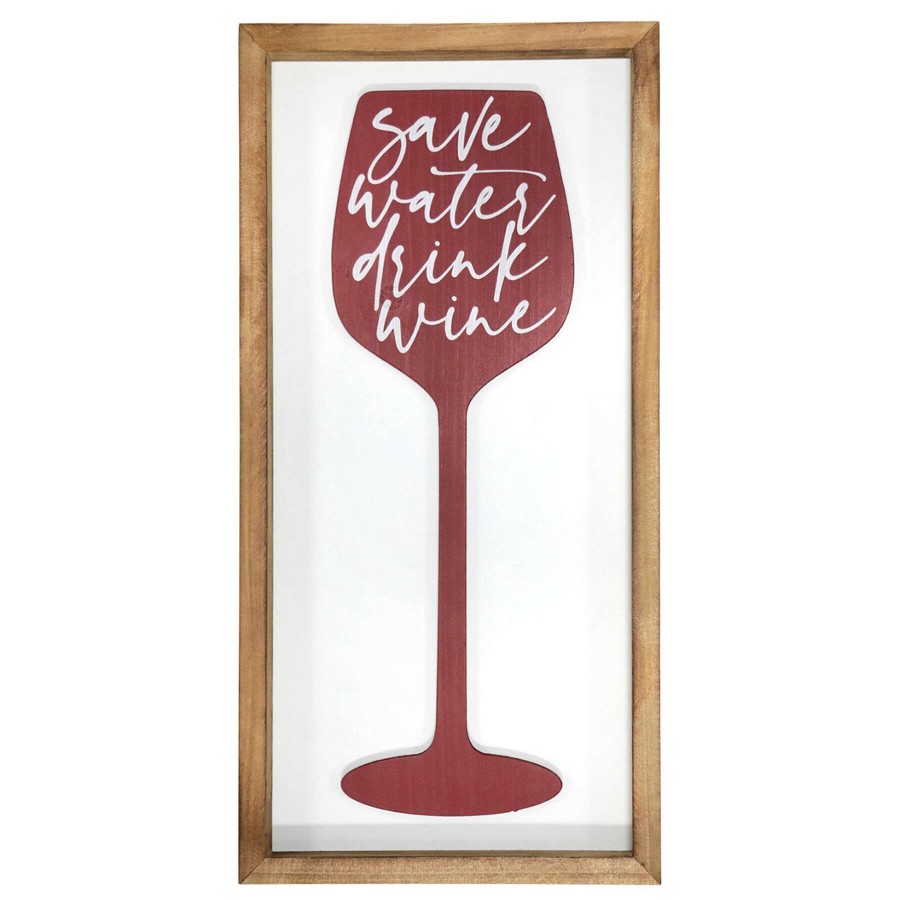 Wall Art * | Quick Delivery Save Water Drink Wine Wall Art, 10 20