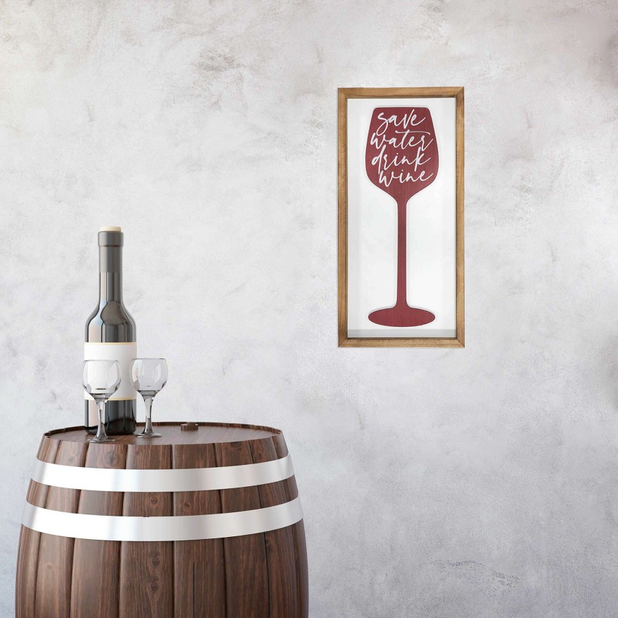 Wall Art * | Quick Delivery Save Water Drink Wine Wall Art, 10 20