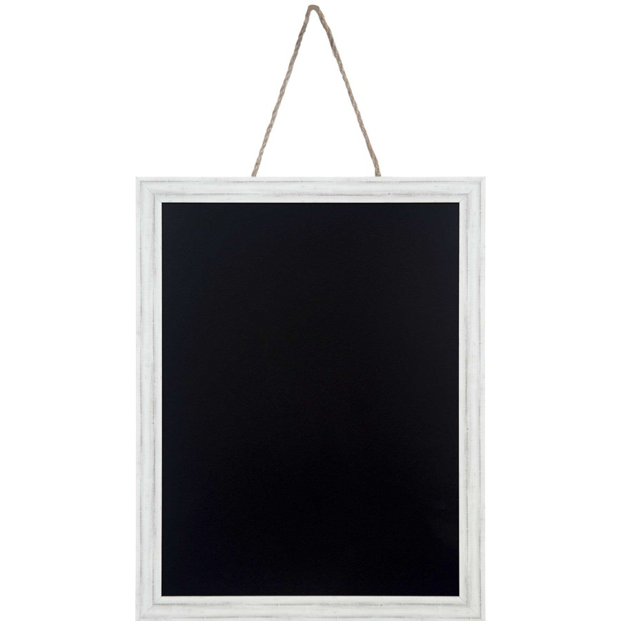 Wall Accents * | New Threads 12X16 Whitewash Ridged Profile Hanging Chalkboard