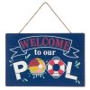 Wall Art * | Quick Delivery Welcome To Our Pool Slotted Sign, 20 13