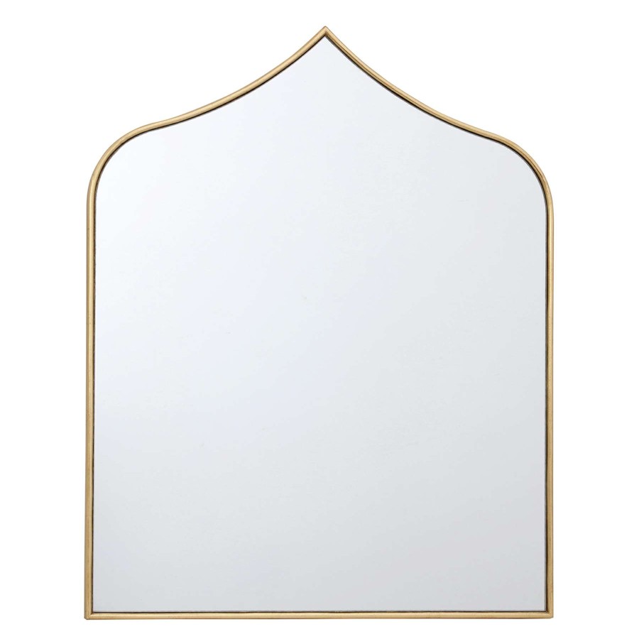 Mirrors * | Tendy Style Gold Framed Pointed Arch Wall Mirror, 22 28