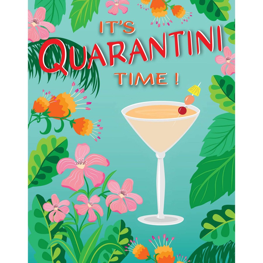 Wall Art * | Tendy Style 12X16 Quarantini Time Cocktail Canvas Wall Art