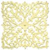 Wall Art * | Hot Sell Moroccan Hand Carved Yellow Wood Panel Decor, 16