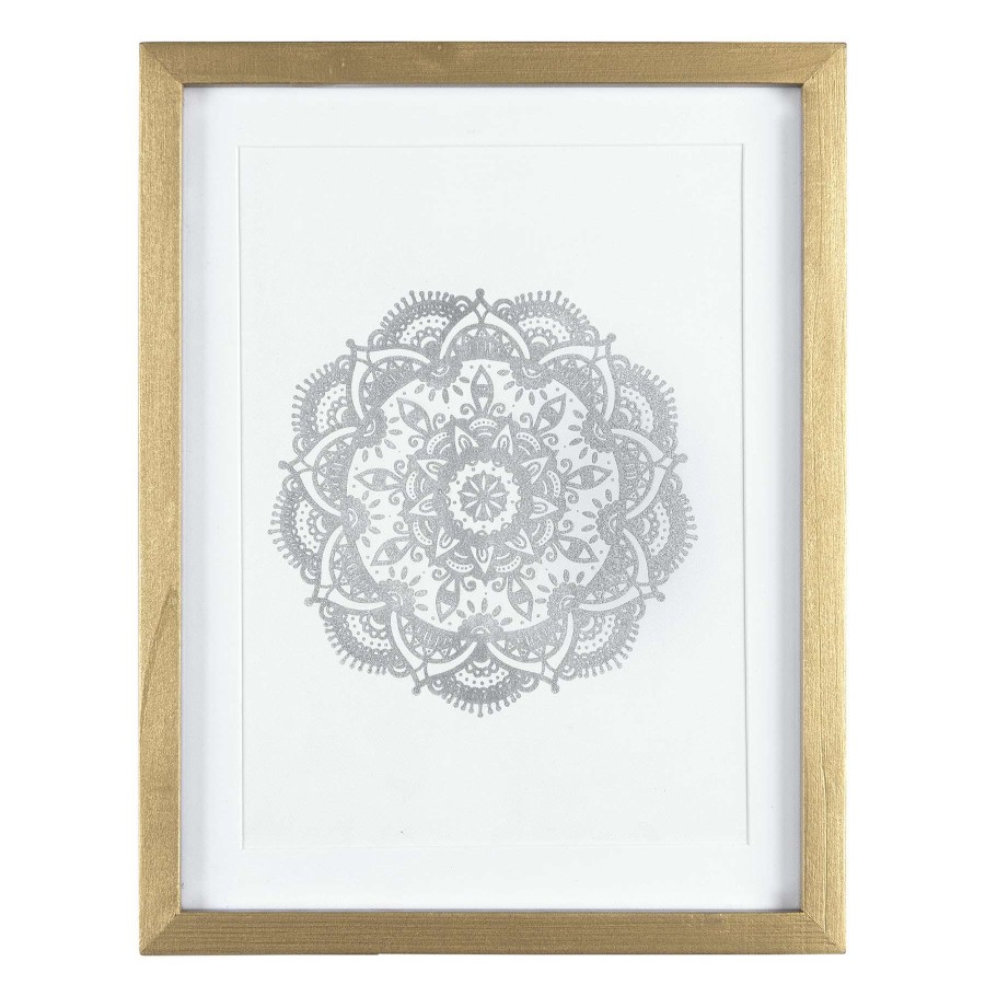 Wall Art * | Clearance Sale Glass Framed Mandala Print Wall Art, 11 14