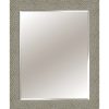 Mirrors * | Good Quality 28X34 Rectangle Solid Wood Waves Grey Wall Mirror