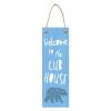 Wall Art * | Exclusive Design 4X11 Blue Cub House Wood Door Hanger