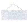 Wall Art * | Top Sellers Grace Mitchell Bloom Blue Wall Sign, 12