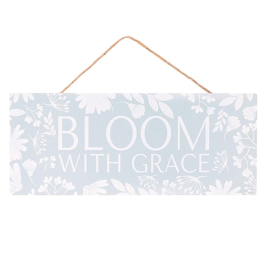 Wall Art * | Top Sellers Grace Mitchell Bloom Blue Wall Sign, 12